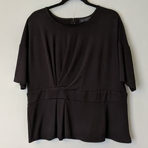 Black knit top with waist detail